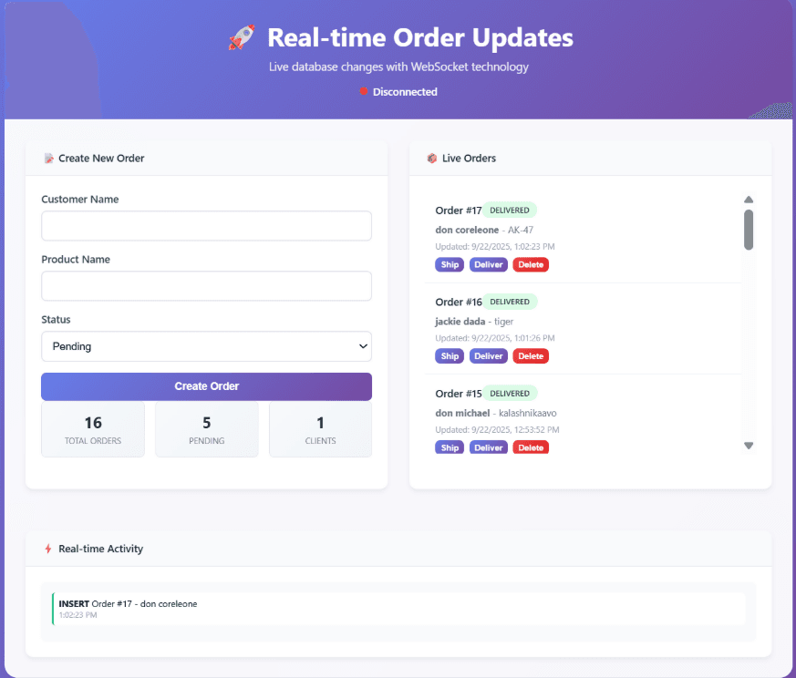Real-Time Order Management System